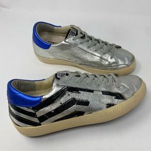 Golden Goose Superstar Silver Flag Sneakers size 36/ US 6